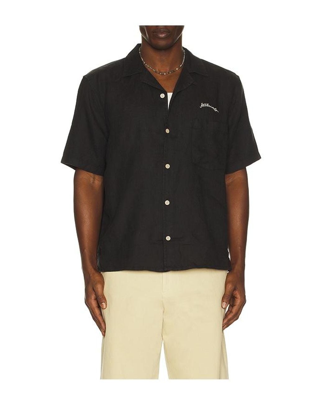 AllSaints Black Wilder Short Sleeve Shirt for men