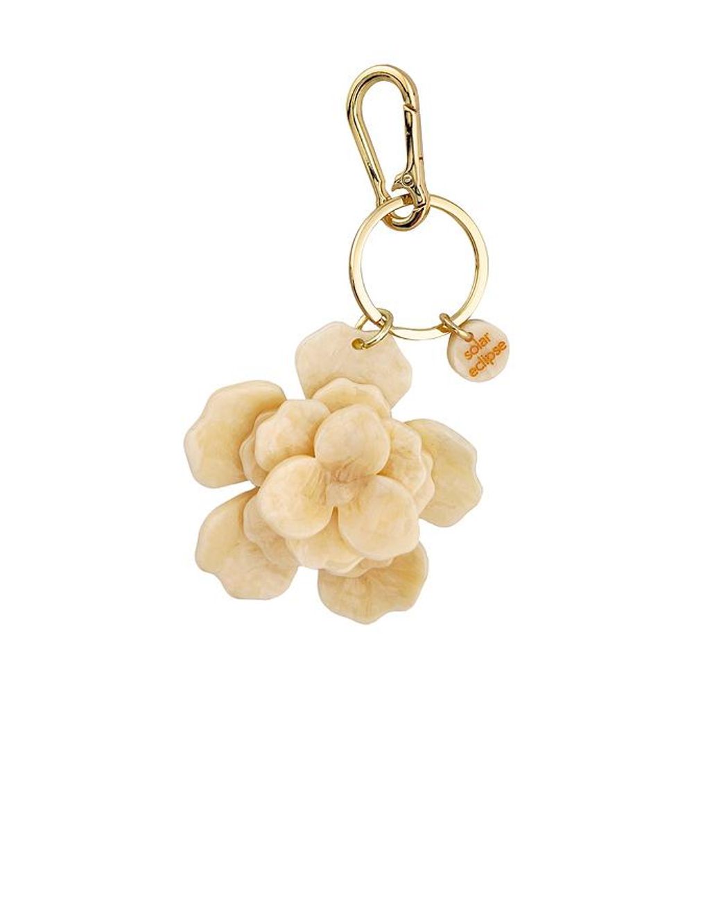Llavero Gardenia Flower Bag Charm + Keychain En Color Crema Talla Solar Eclipse de color White
