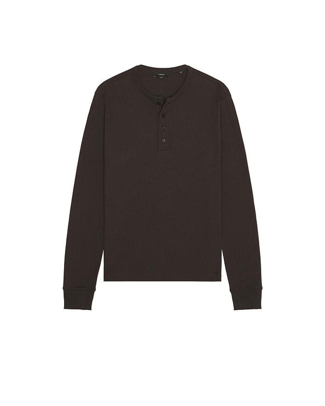 Vince Black Long Sleeve Henley Shirt for men