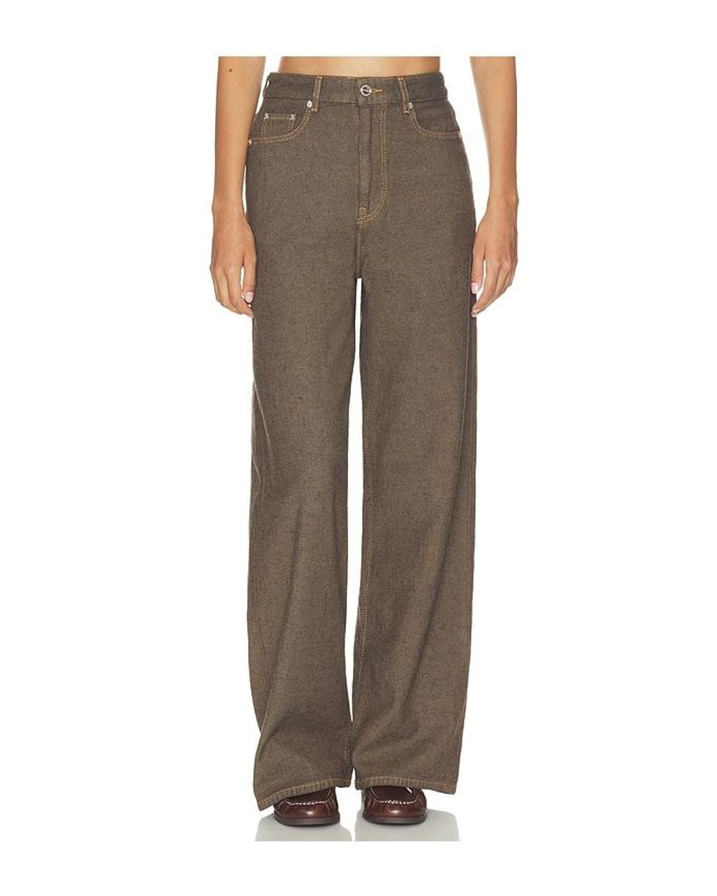 Ganni Brown Neppy Denim Lari Jeans