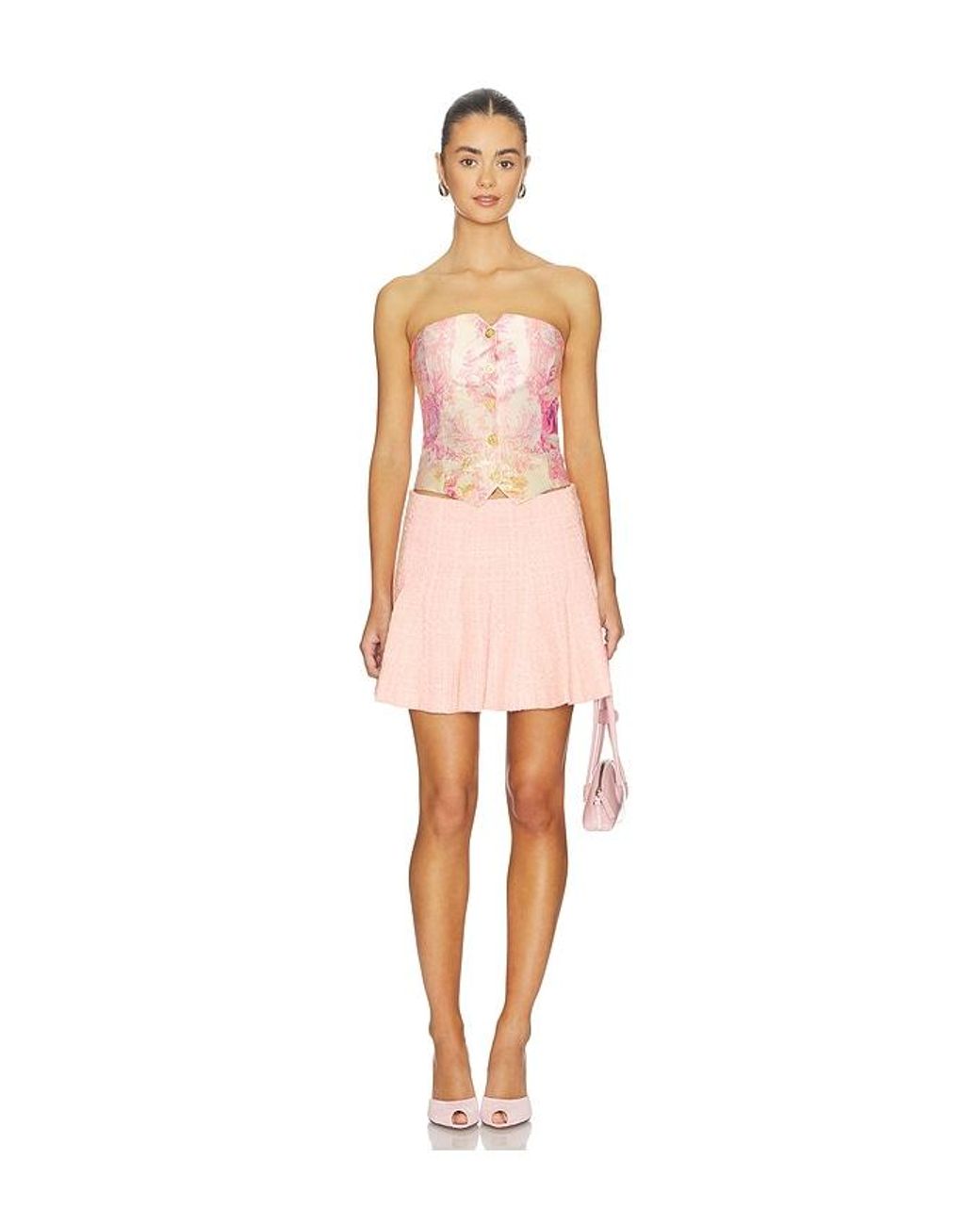 Alice + Olivia Pink Zona Godet Mini Skirt