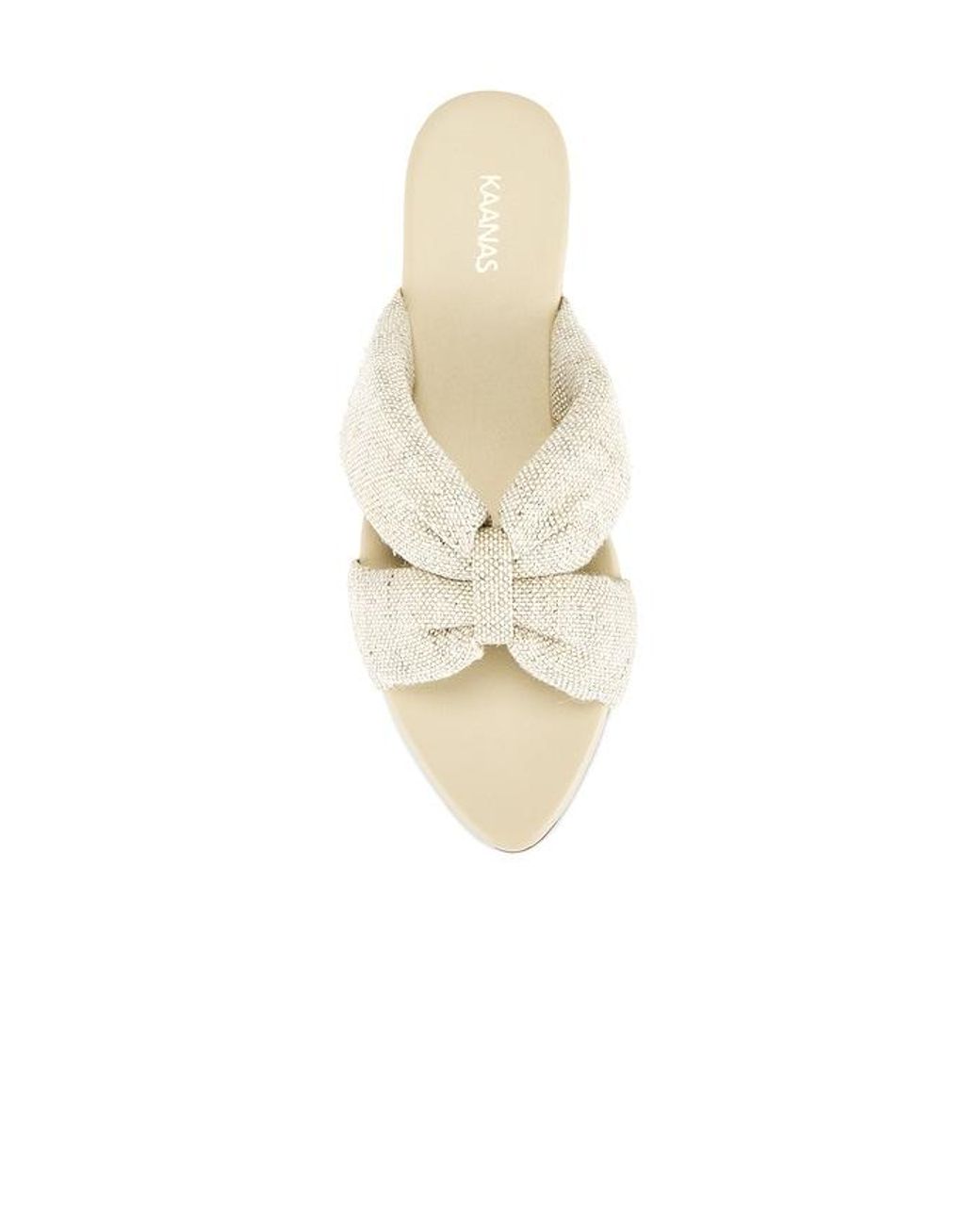 Kaanas White Banha Chunky Criss Cross Linen Sandal
