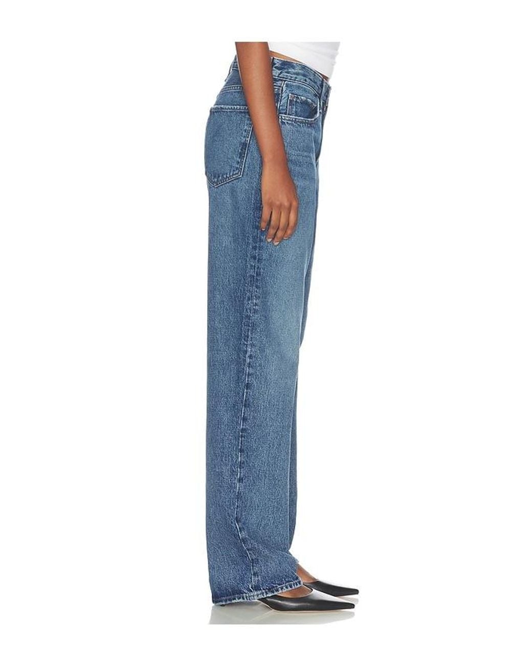 FAVORITE DAUGHTER Blue The Tommy Low Slung Long Straight Jean