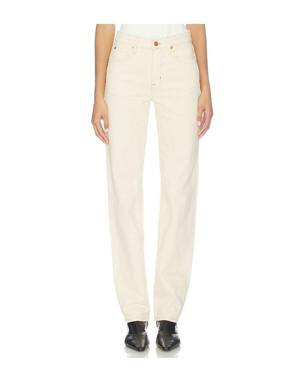 SLVRLAKE Denim White Phoenix Loose Straight Leg Jeans
