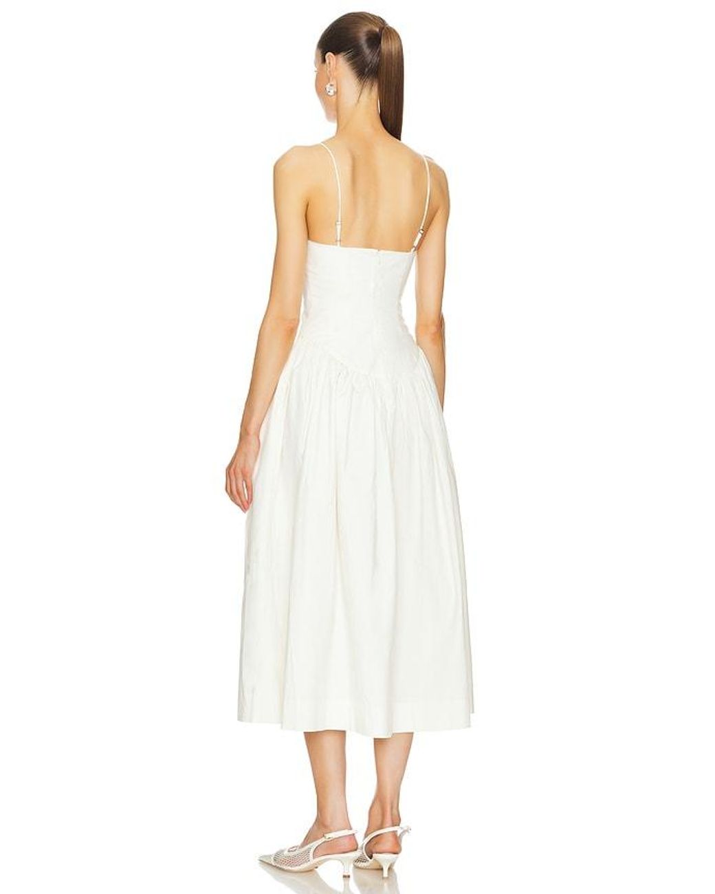 L'academie White 'Academie Thierry Midi Dress