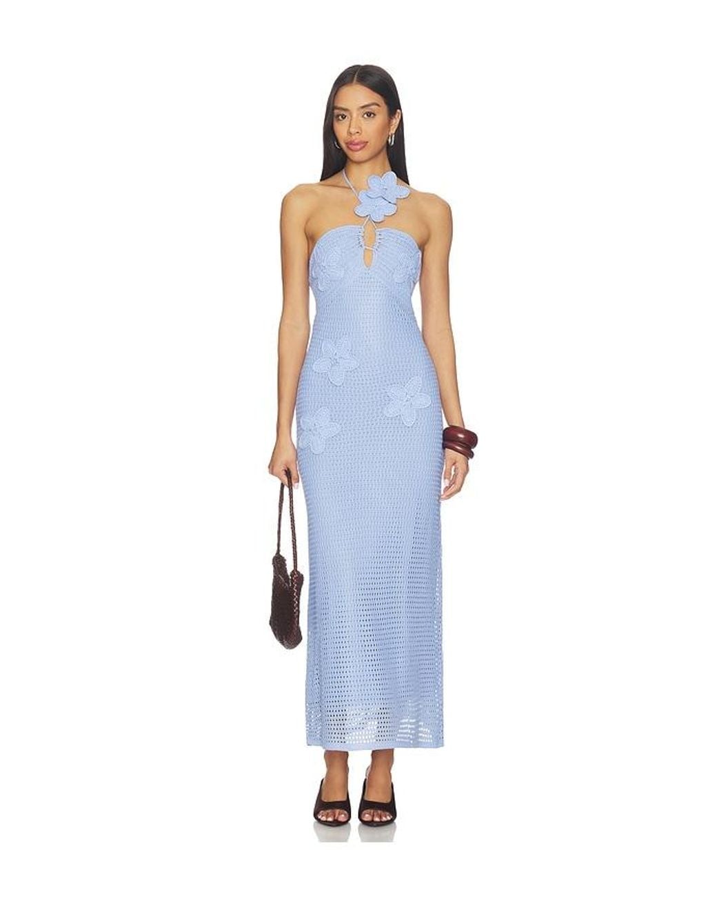 Line & Dot Blue Gienna Sweater Maxi Dress