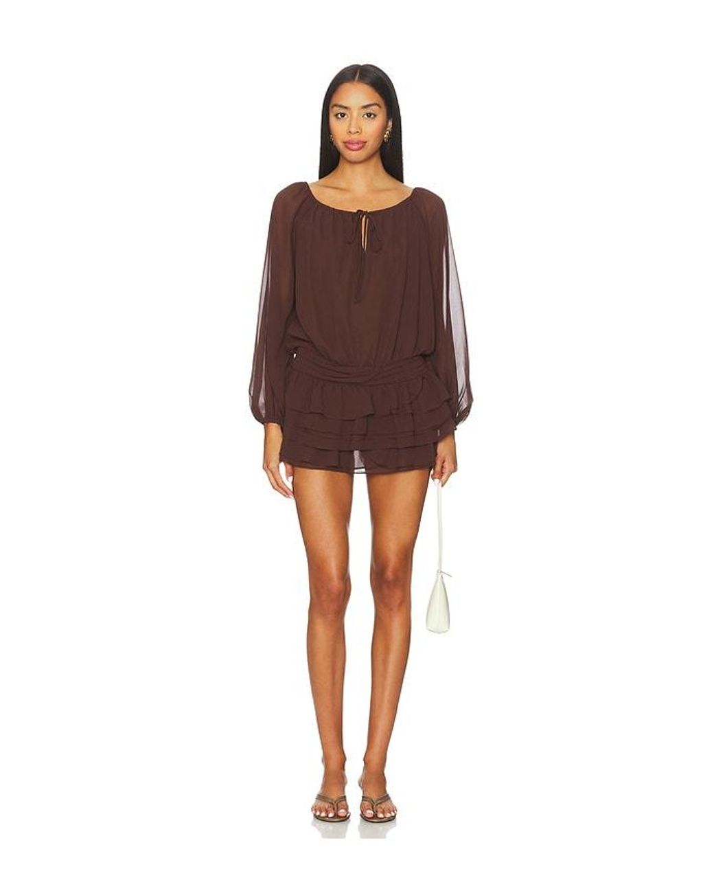 Amanda Uprichard Brown Dallas Skort Romper