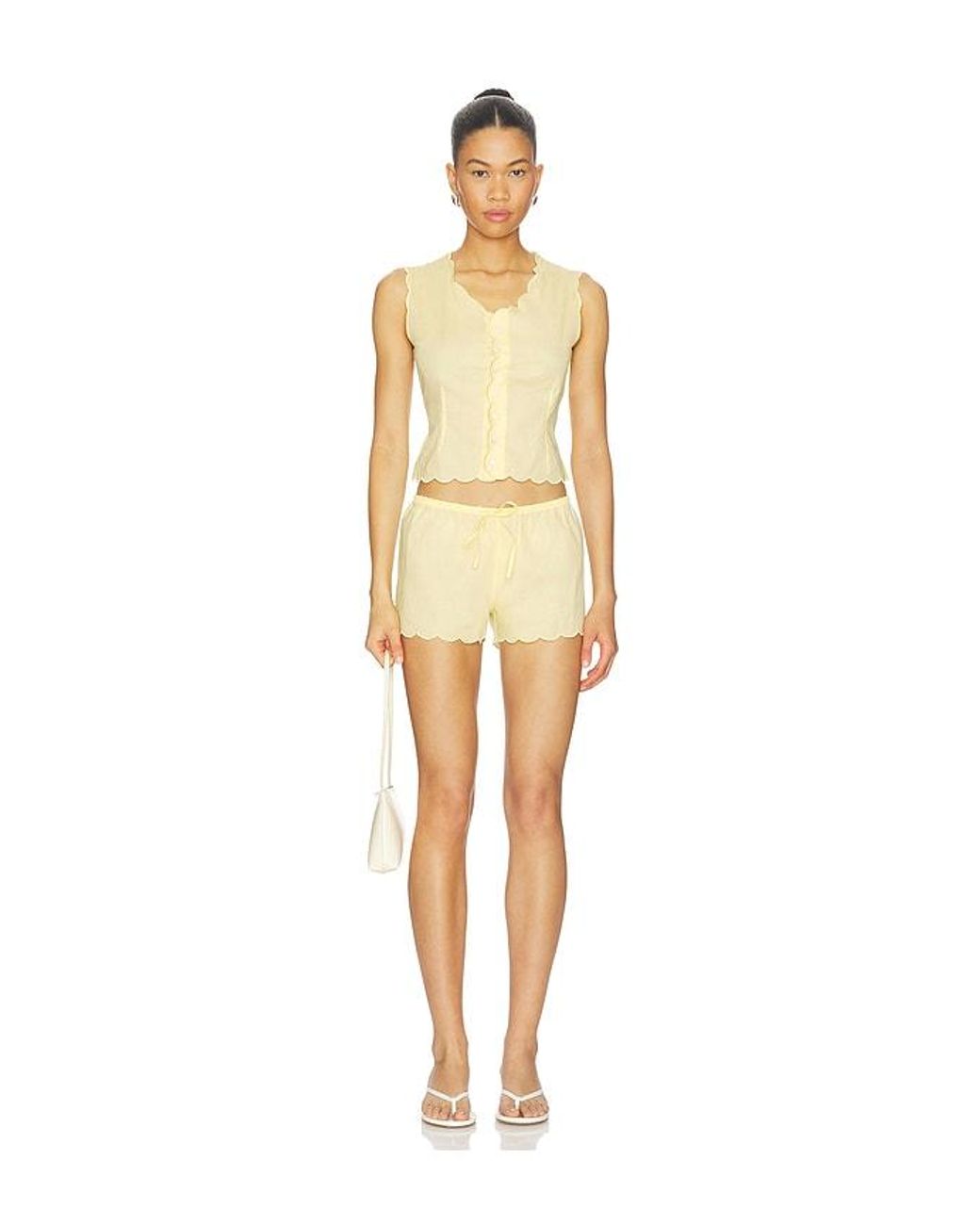 Montce Natural X Elsa Hosk Scalloped Vest Top