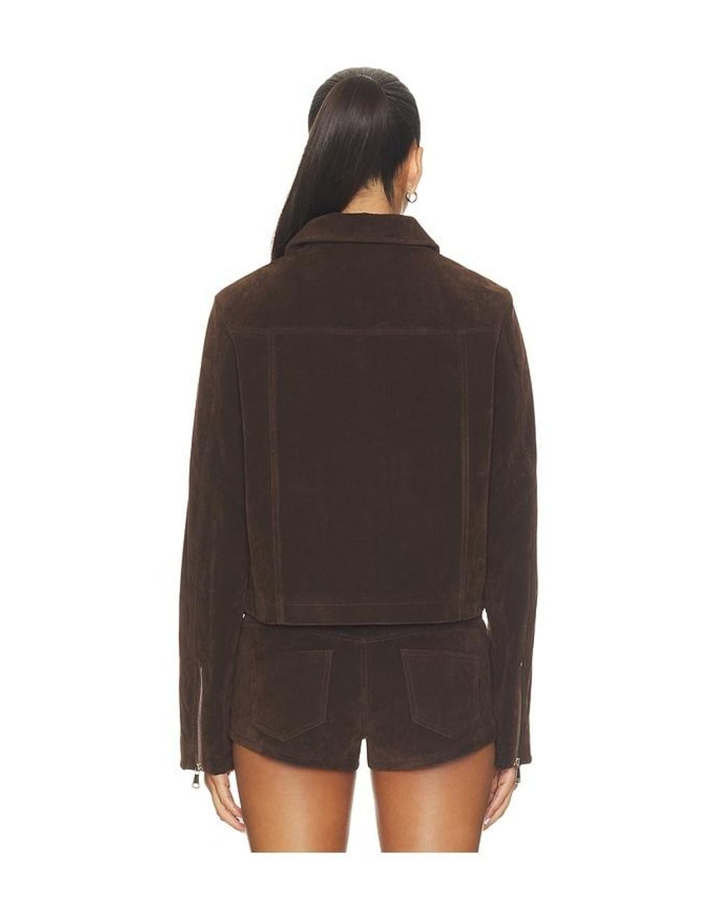 superdown Brown Frannie Faux Suede Jacket