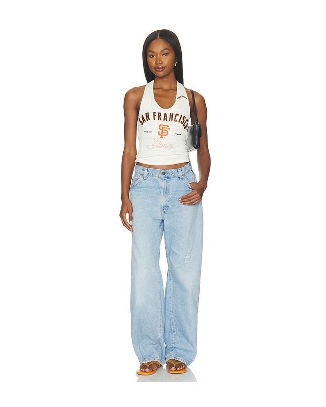 OFF SEASON Blue Ruched Halter Top