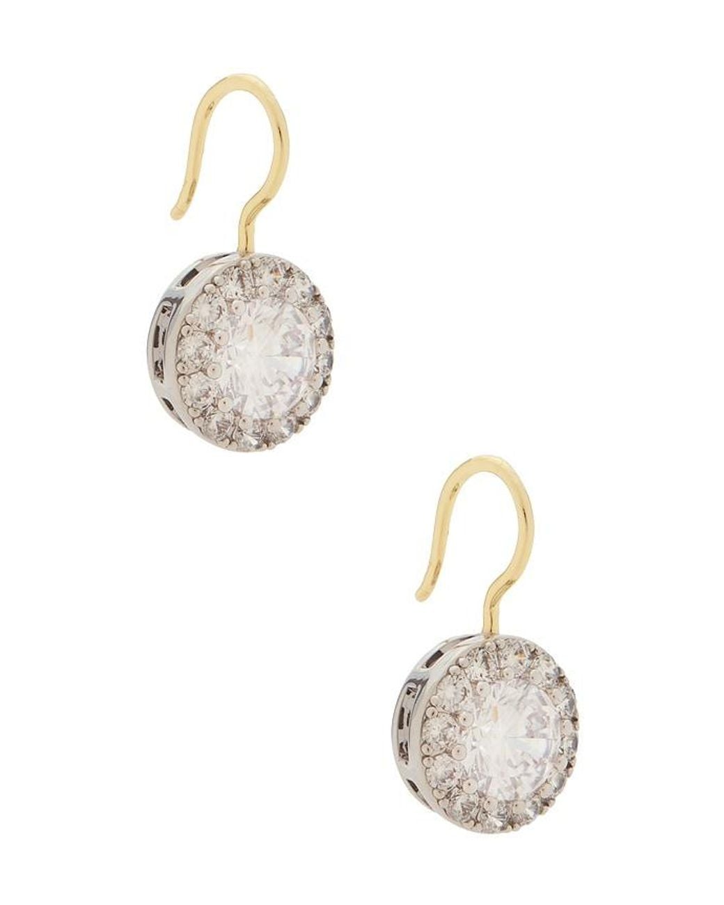 Shashi White Two Tone Georgian Cut Hoop Earring