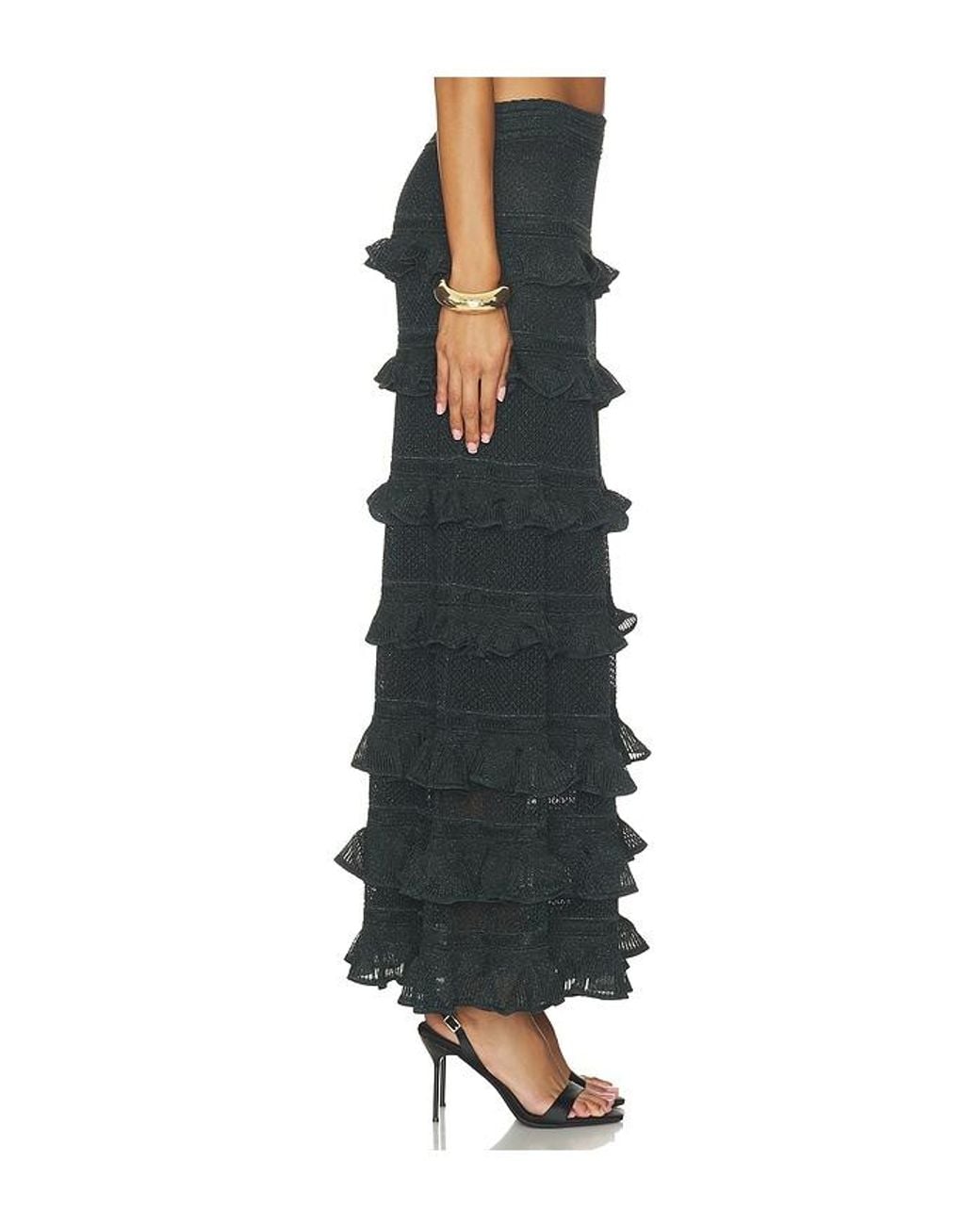 Zimmermann Black Valiant Frill Maxi Skirt