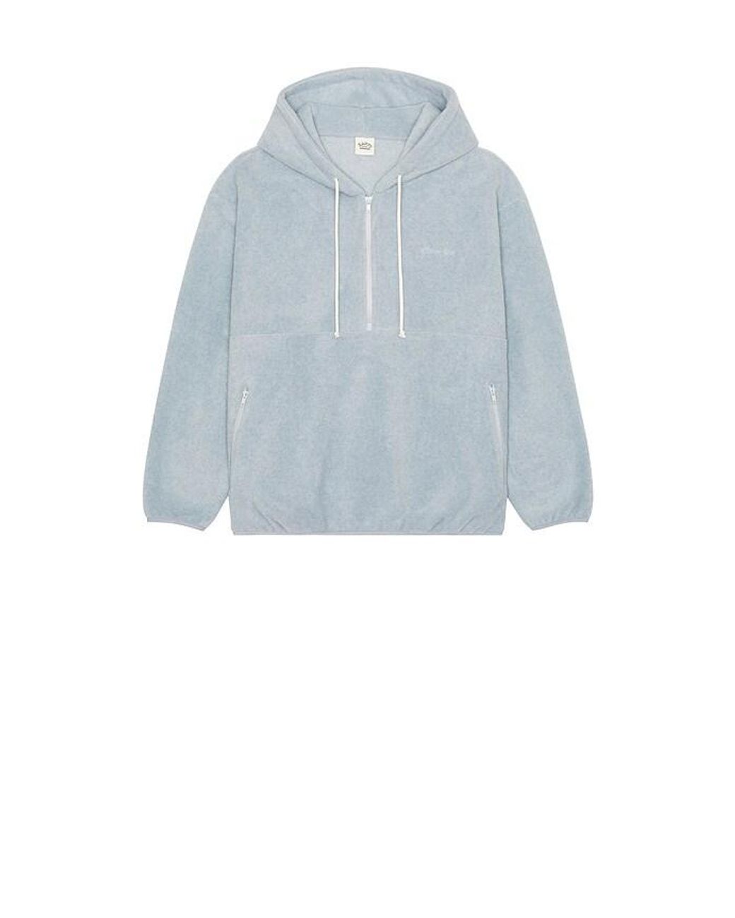 KAPPY DESIGN Blue Fleece Half Zip Hoodie F for men