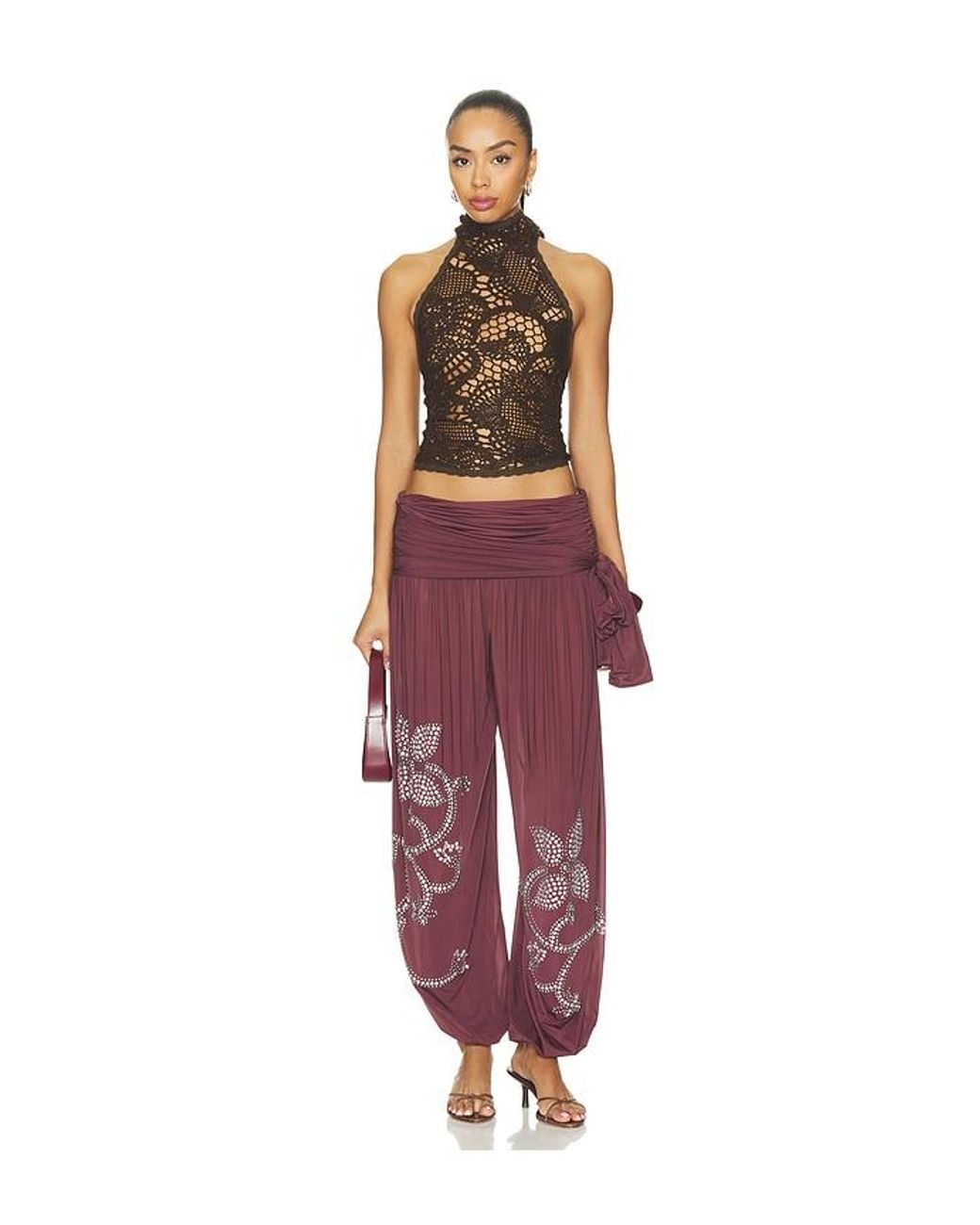 Siedres Red Tate Draped Jersey Pant
