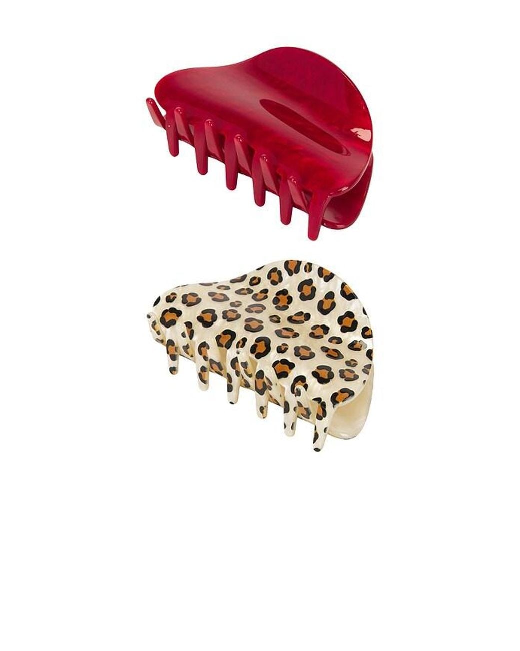 Frasier Sterling Red Cheetah Claw Clip Set