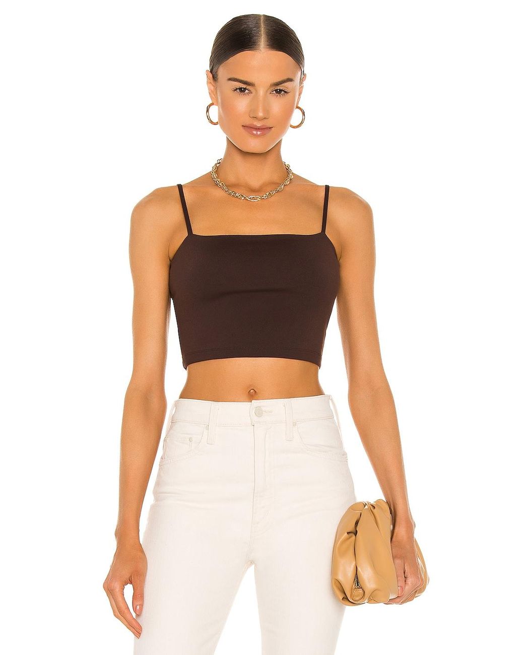 susana monaco wide strap crop top
