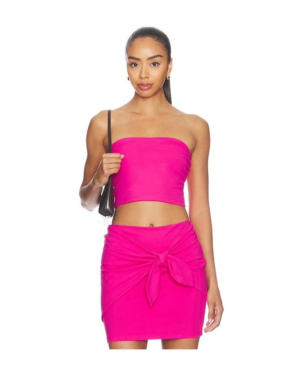 Susana Monaco Pink Crop Tube Top