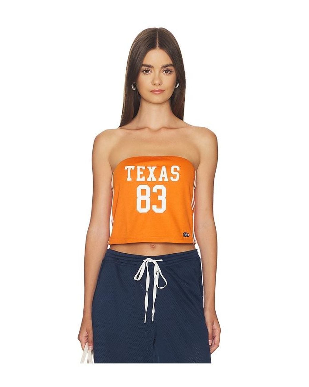 Hype and Vice Orange Texas Jersey Tube Top