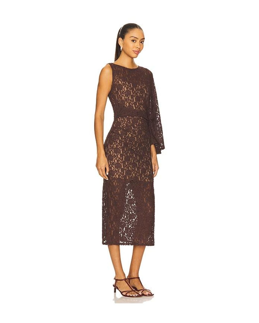 L'academie Brown Ayden Midi Dress