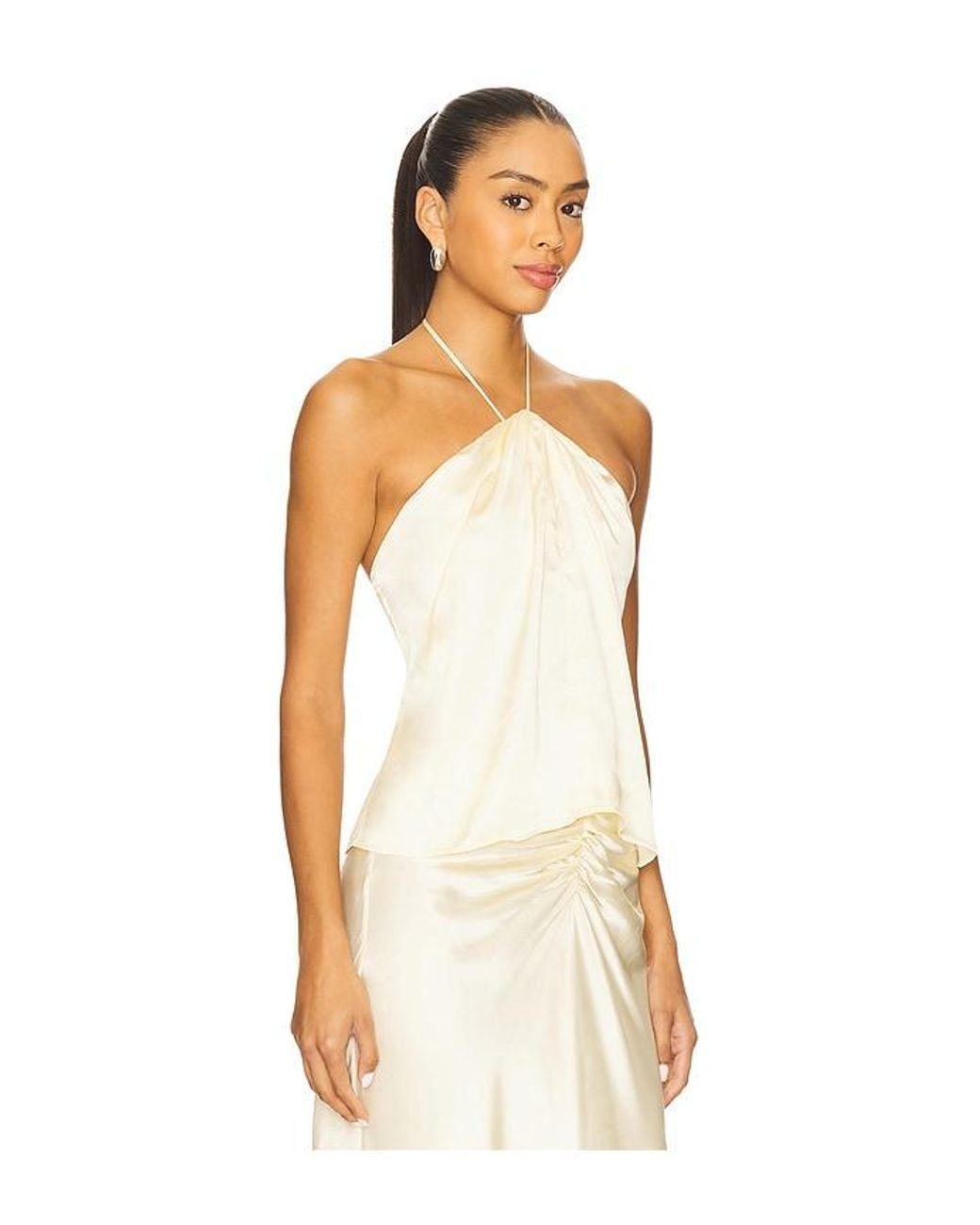 LPA White Elinor Halter Top