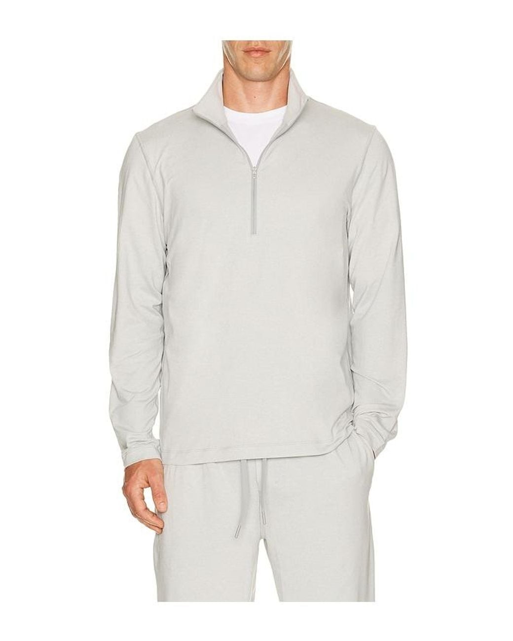 lululemon athletica White Soft Jersey Half Zip Sweater for men