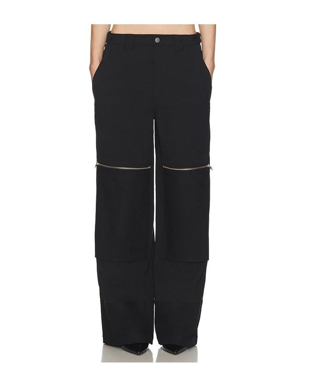 HAELO Black Flex Waist Zip Cargo Pant