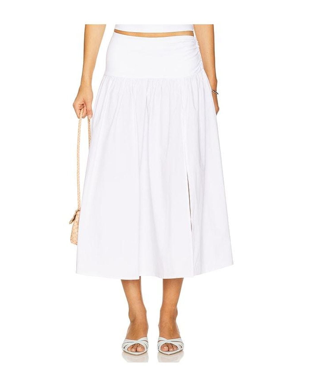 Lovers + Friends White Mac Midi Skirt