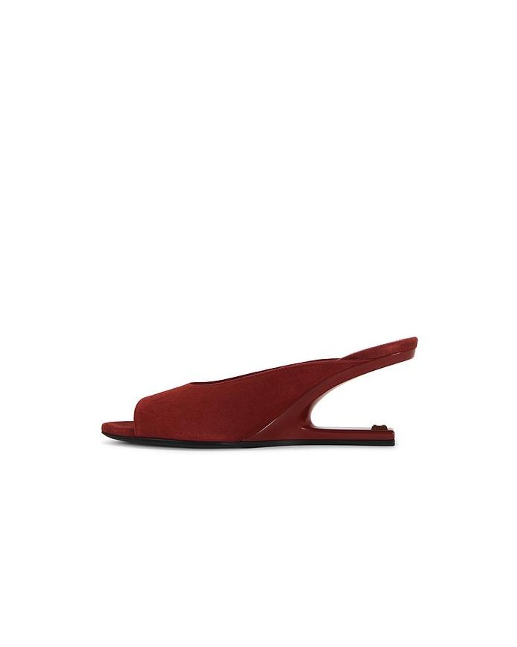 Balmain Red No Wedge Suede Mule