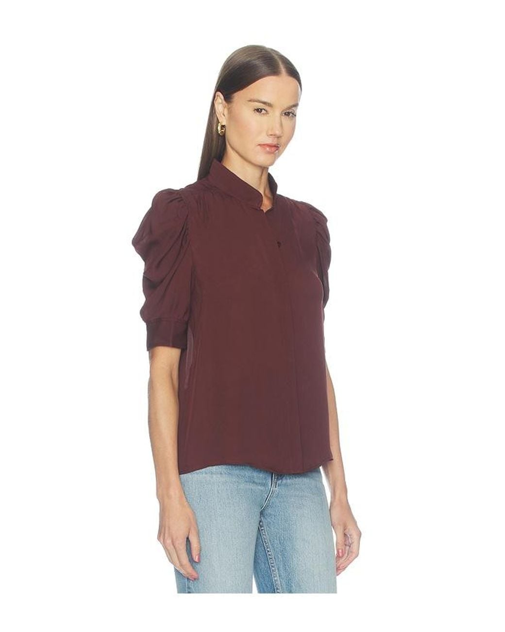FRAME Red The Gillian Top