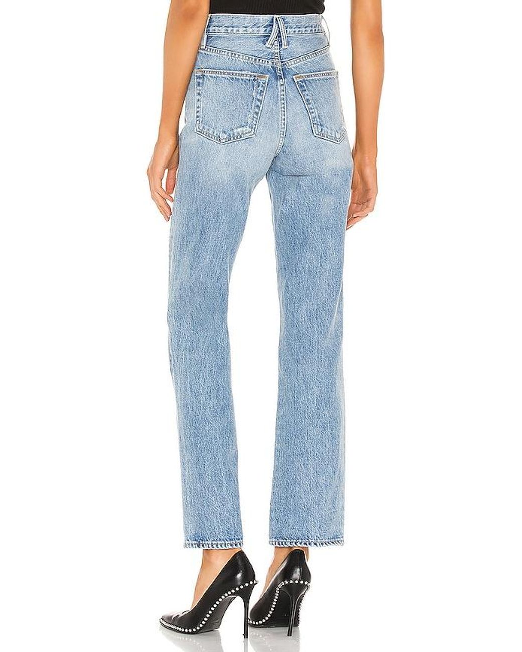 SLVRLAKE Denim Blue London High Rise Straight Jeans