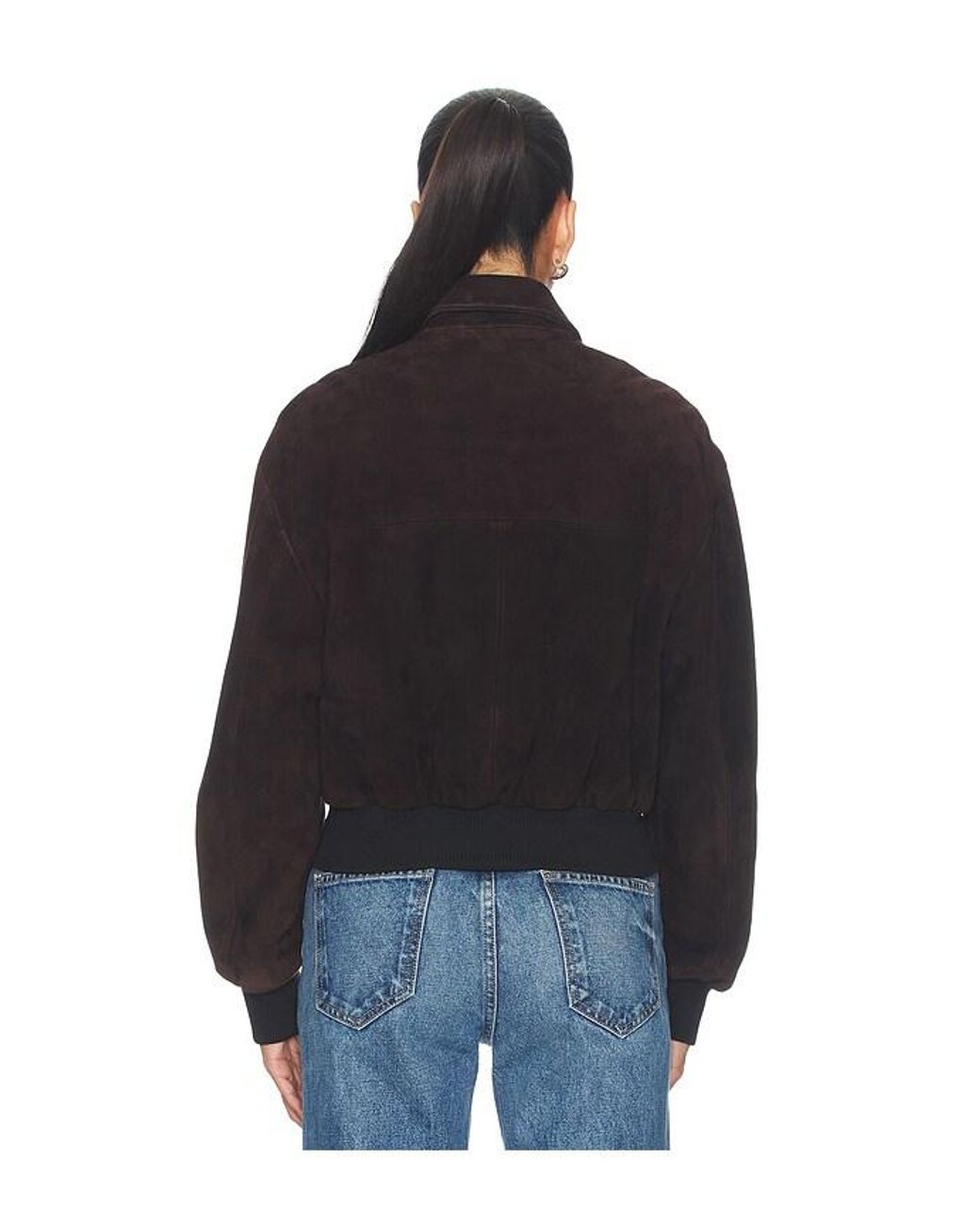 SAU LEE Black Ronan Suede Bomber Jacket