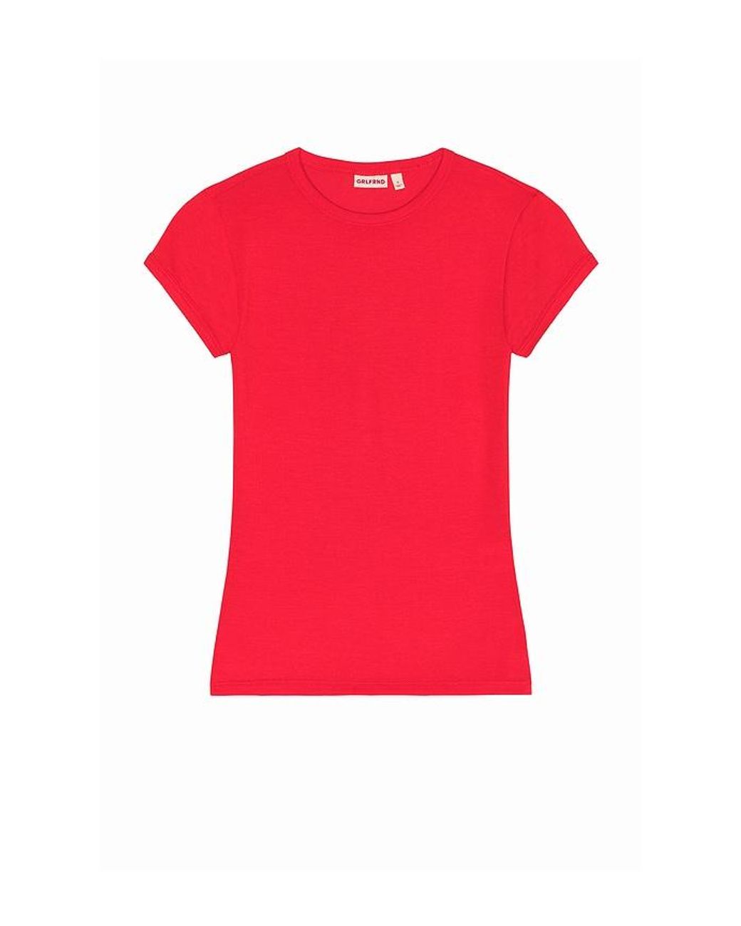 GRLFRND Red Crew Neck Slim Fit Tee