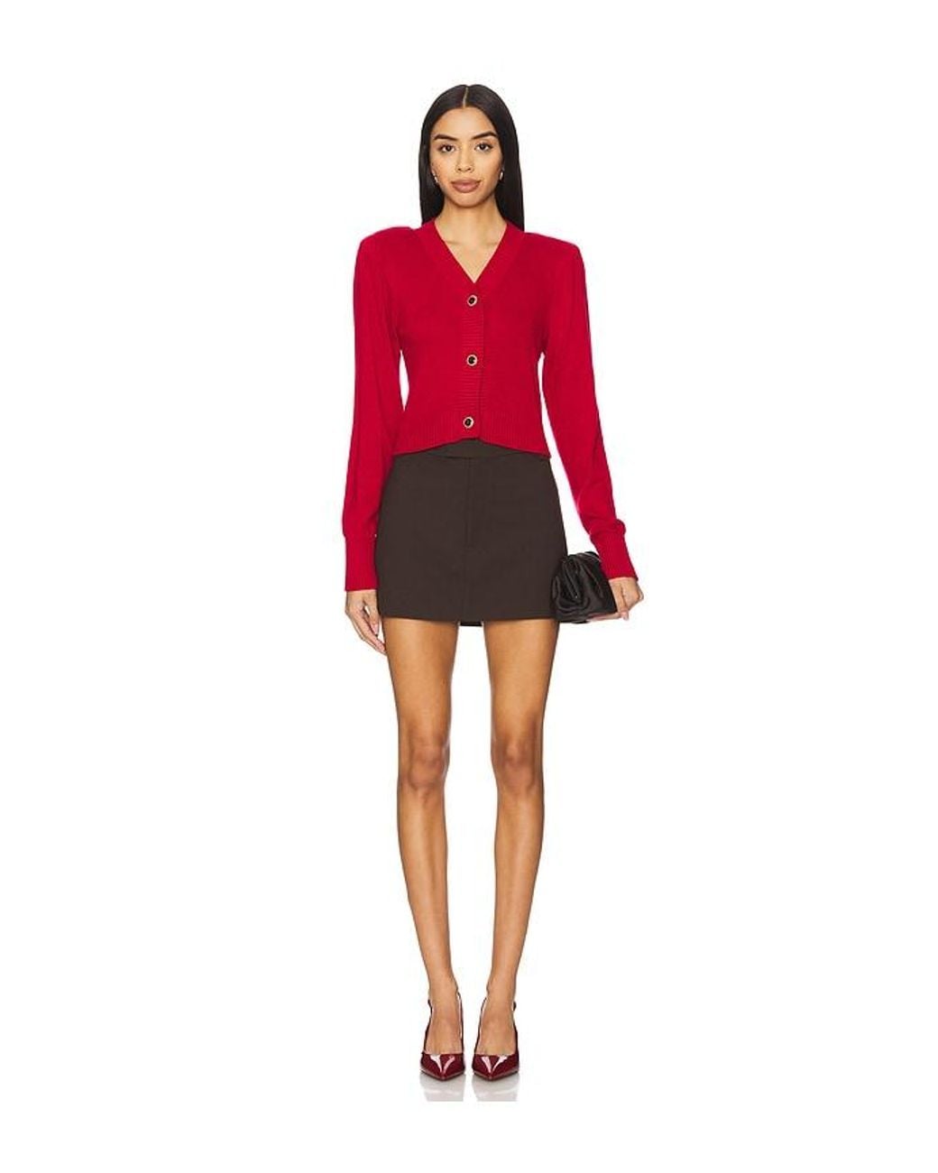 MAJORELLE Red Elodie Cardigan