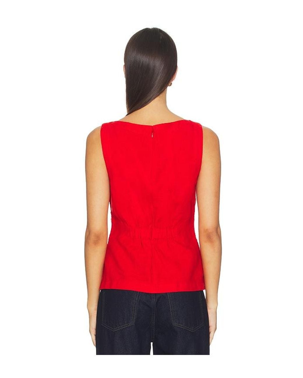 Madewell Red Addison Linen Top