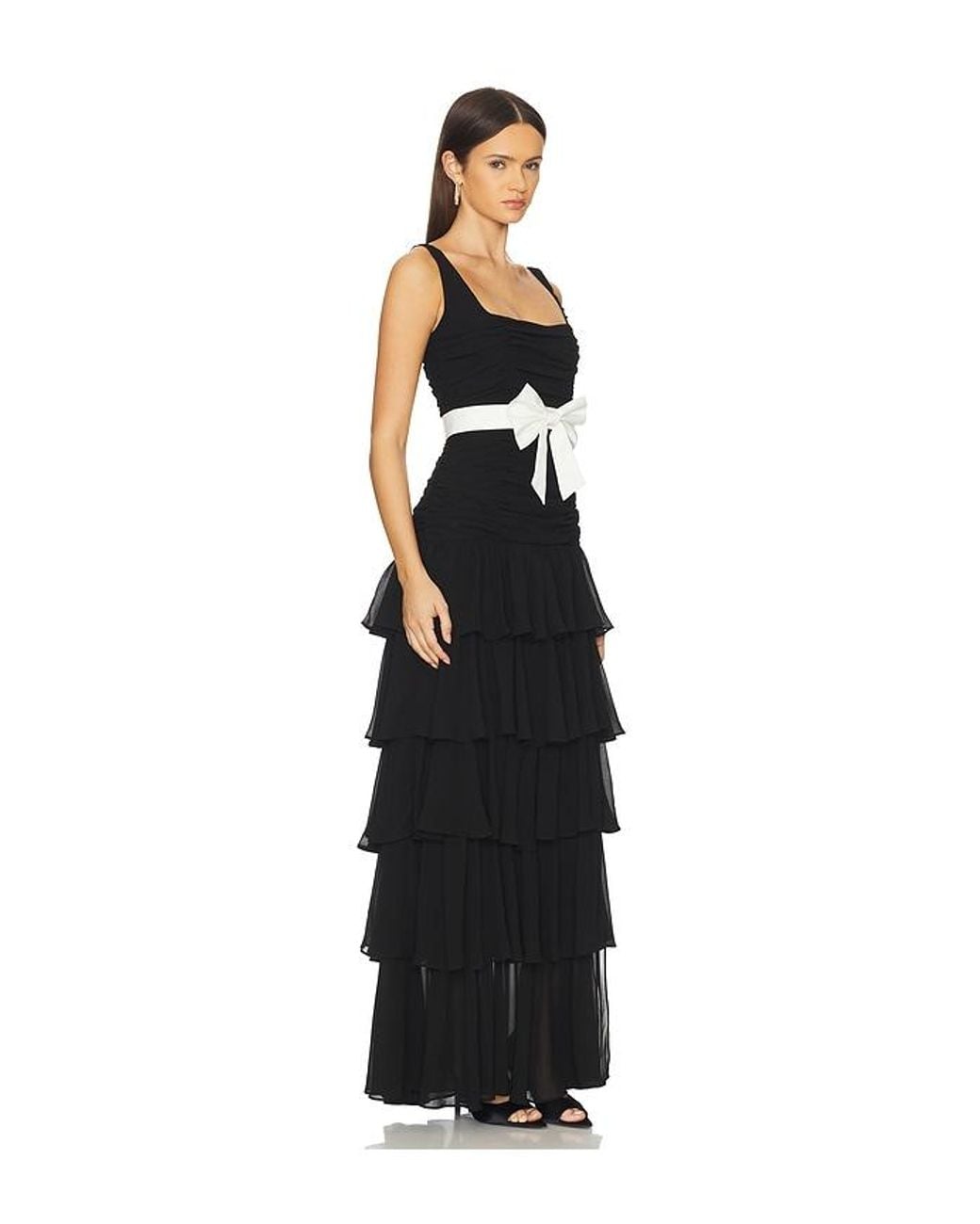 MAJORELLE Black Flora Gown