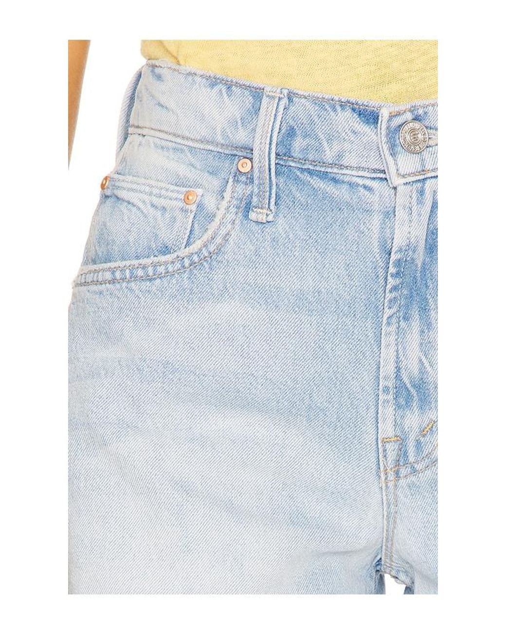 Mother Blue The Spinner Zip Sneak Jeans