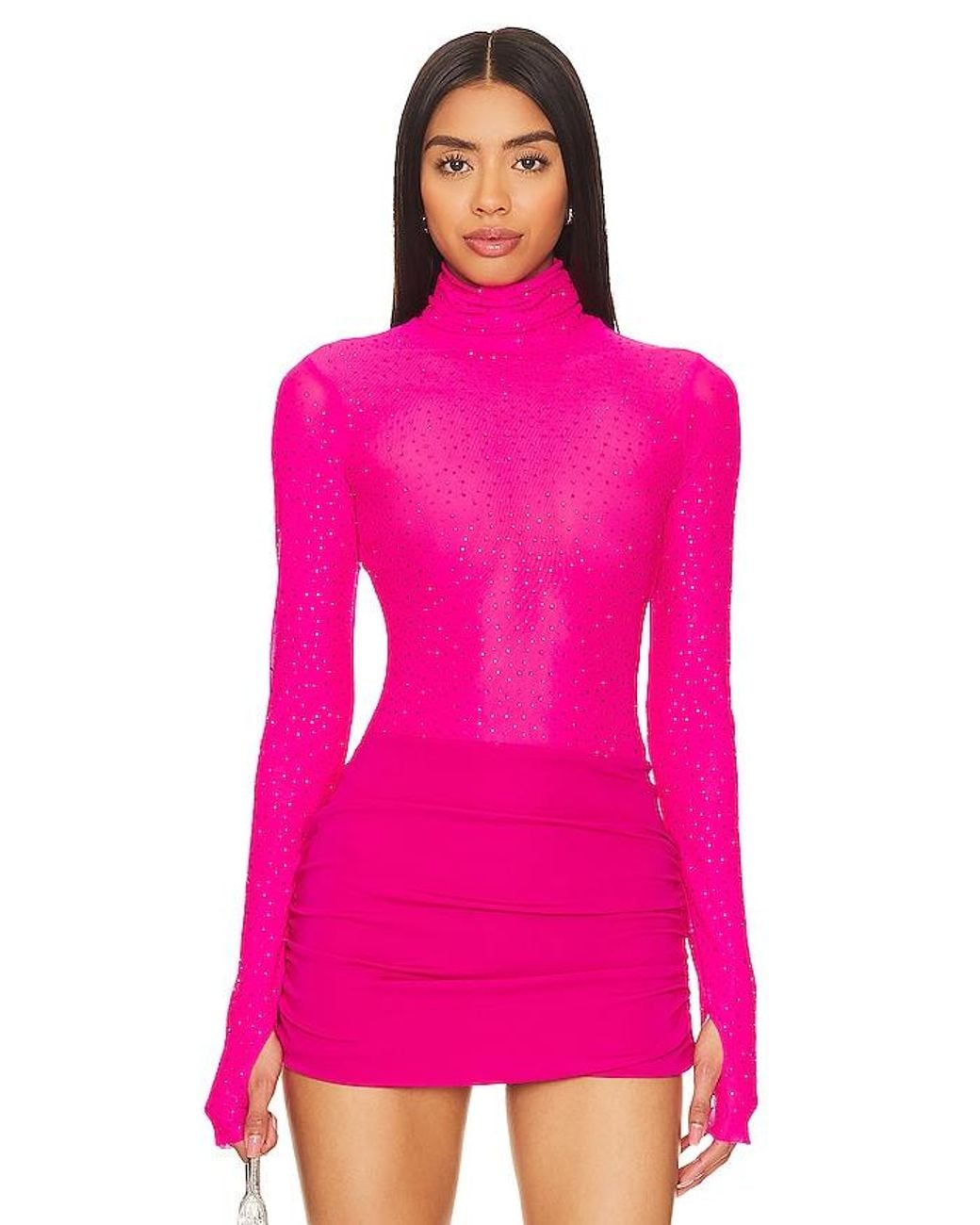 Milo Rhinestone Bodysuit AFRM en coloris Pink