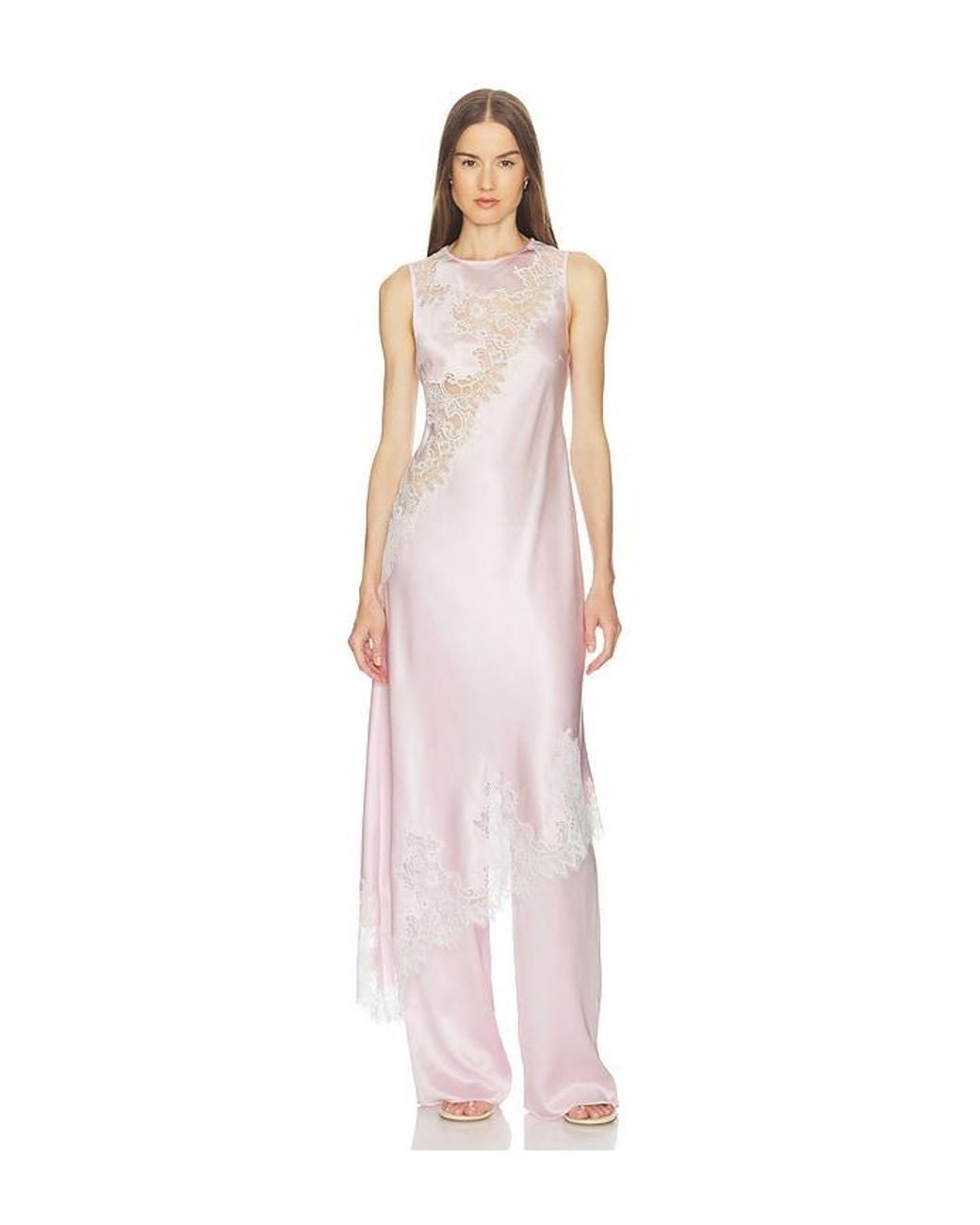 SRG White Ellis Silk Midi Dress