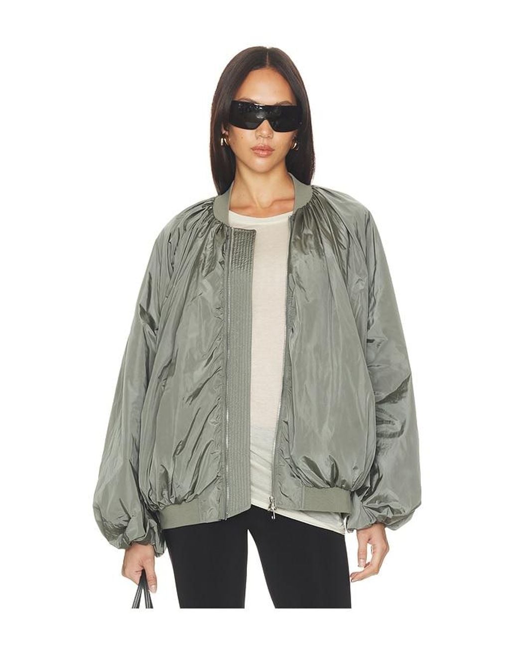 Agolde Gray Raffi Bomber Jacket