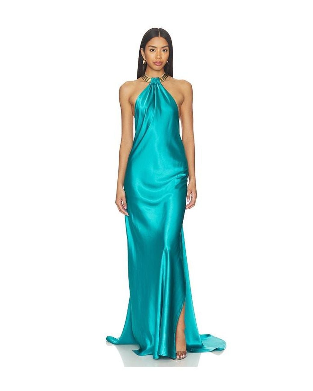 Bronx and Banco Blue Amara Backless Gown