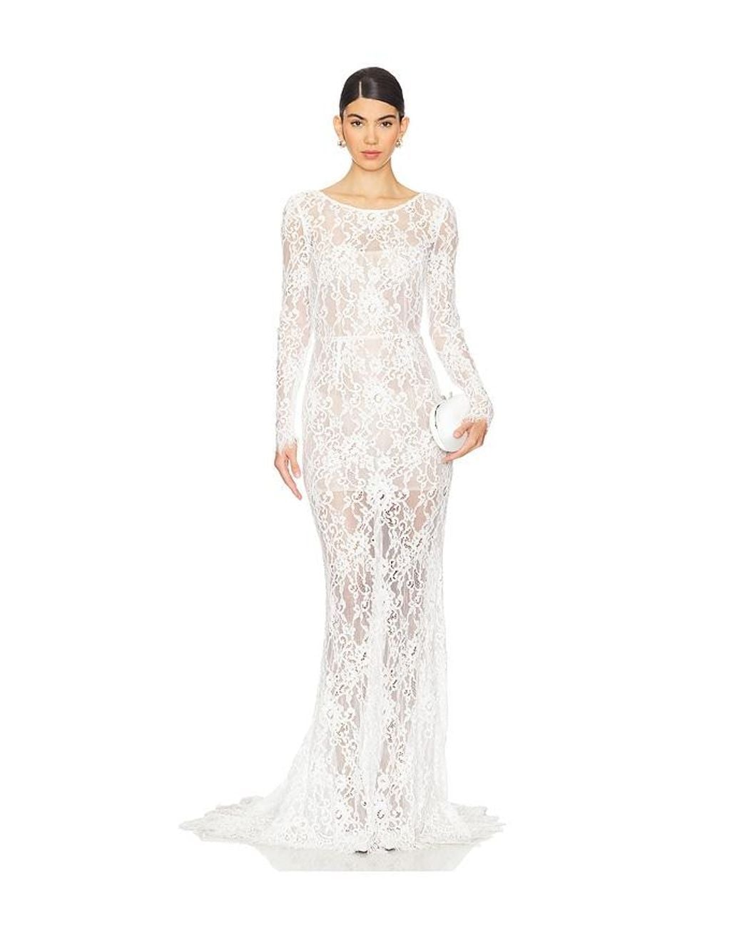 Bronx and Banco White Colette Lace Gown