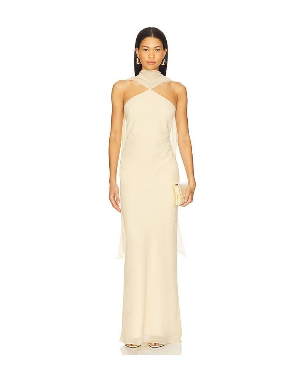 Amanda Uprichard Natural Ashton Maxi Dress