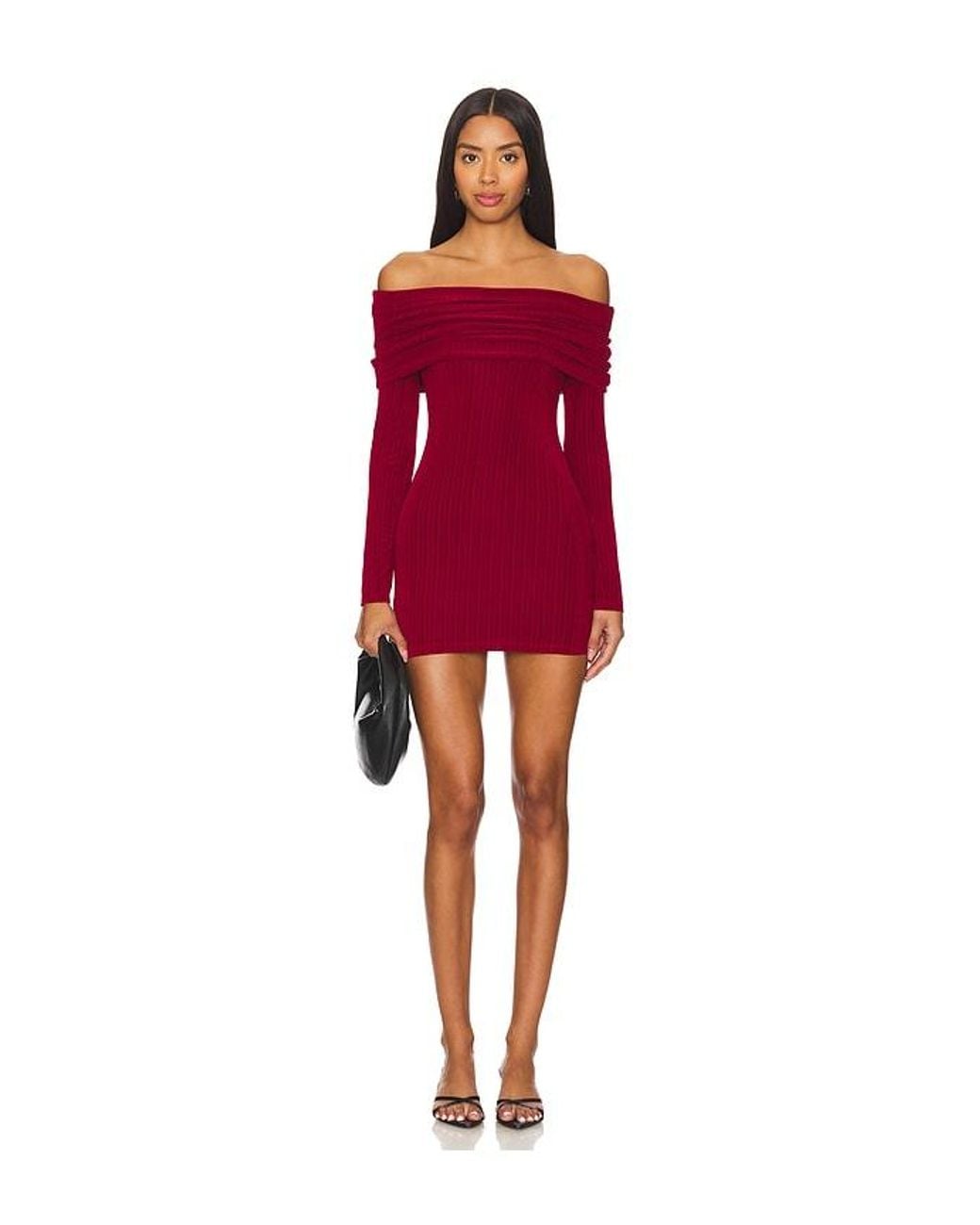 superdown Off-Shoulder Textured Mini Dress