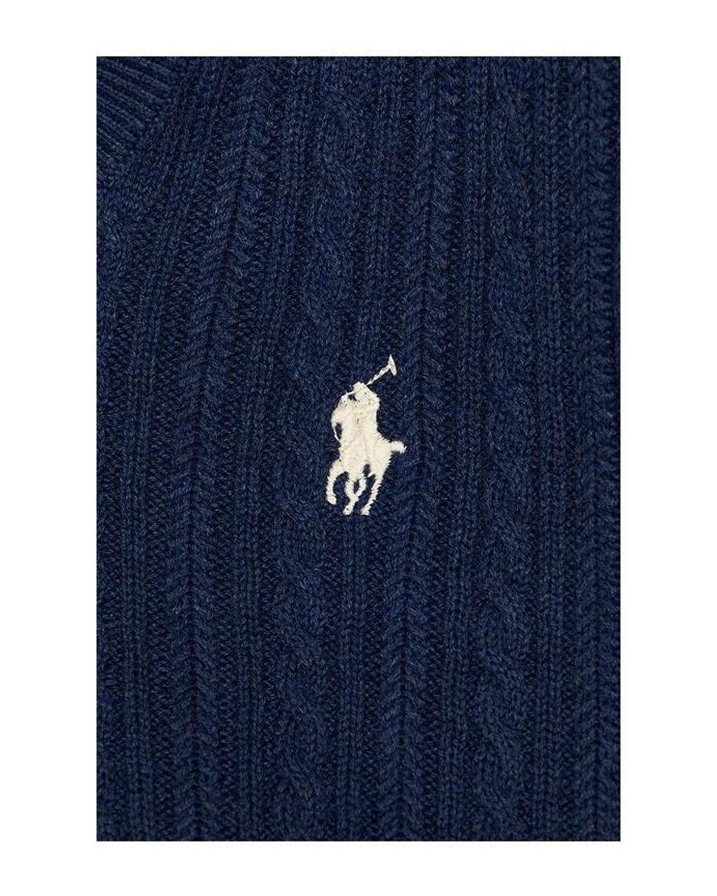 Polo Ralph Lauren Blue Sleeveless Featherweight Cable Knit V-Neck Sweater Vest for men