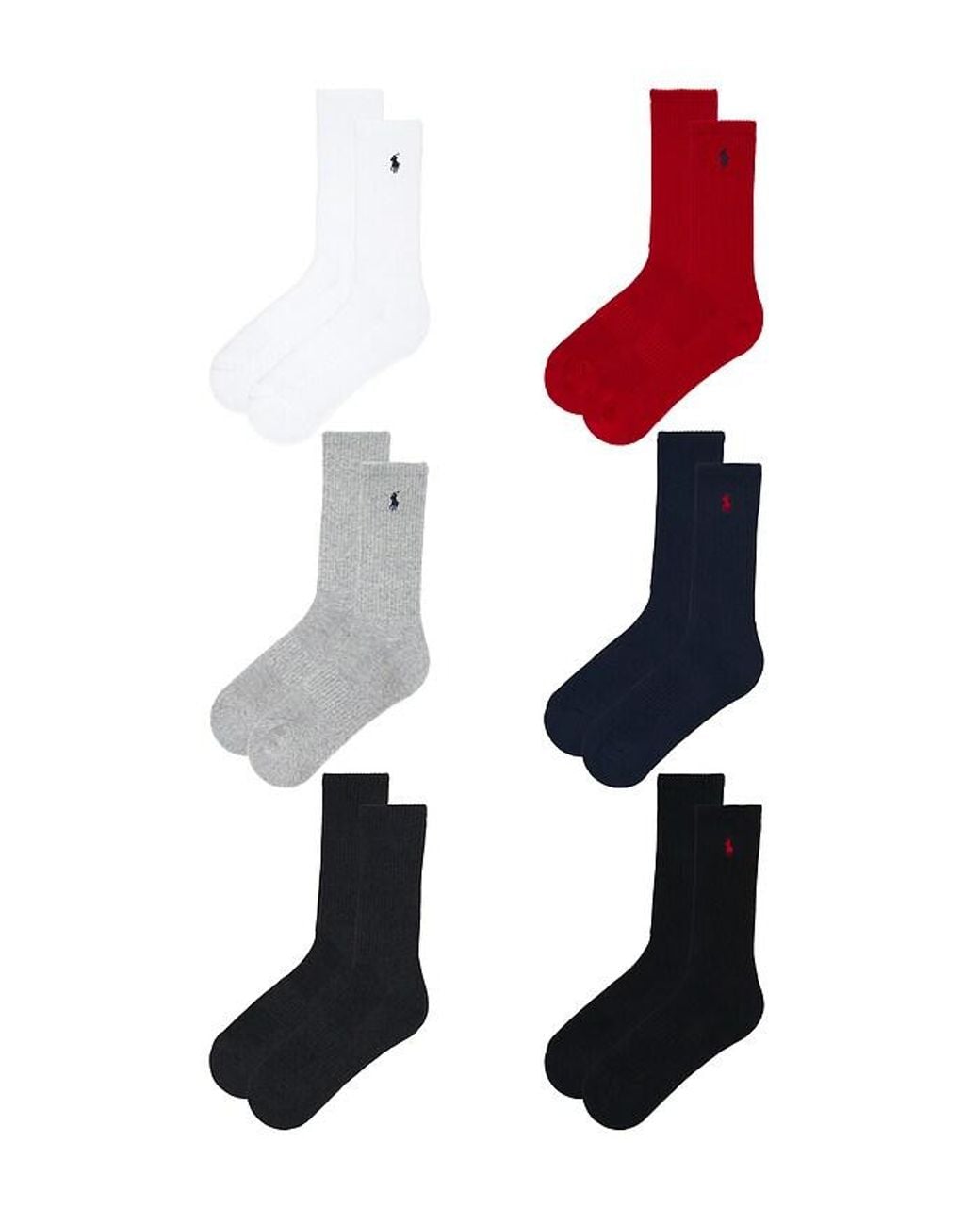 Polo Ralph Lauren White Performance Solid Socks 6-Pack for men
