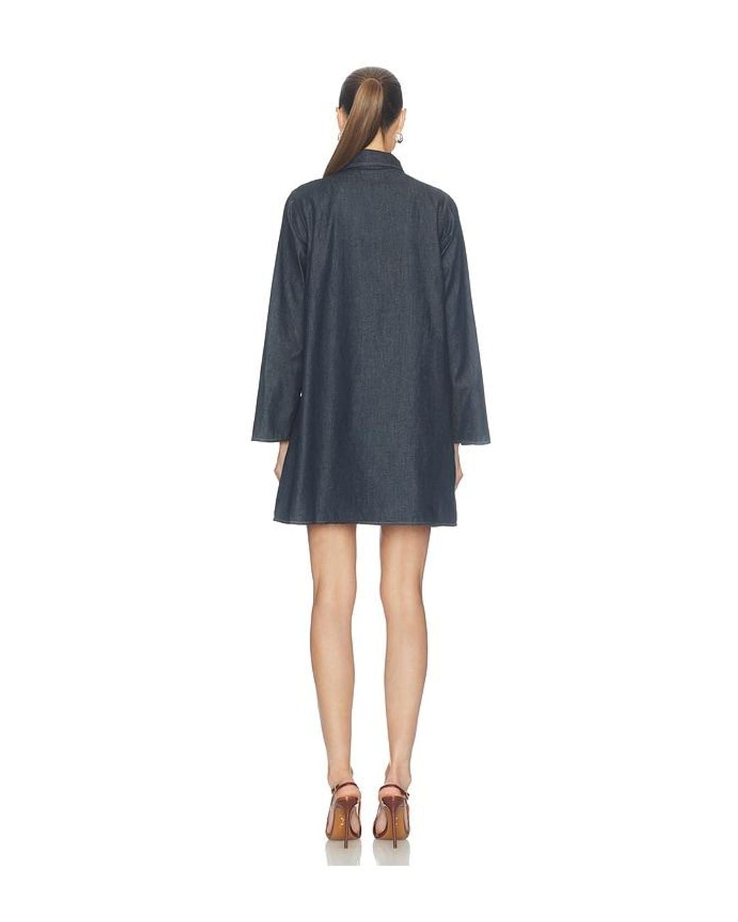 FRAME Blue The Denim Tuxedo Dress