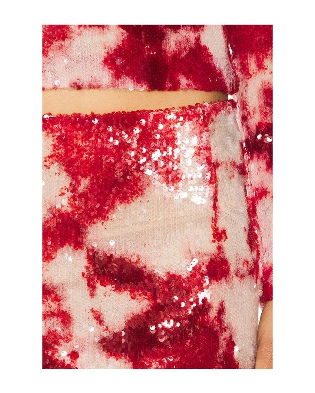 Kim Shui Red Amadiah Sequin Mini Skirt
