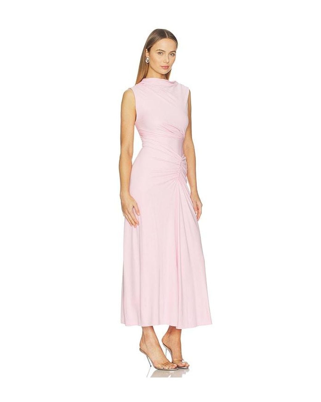 Jonathan Simkhai Pink Acacia Draped Jersey Dress