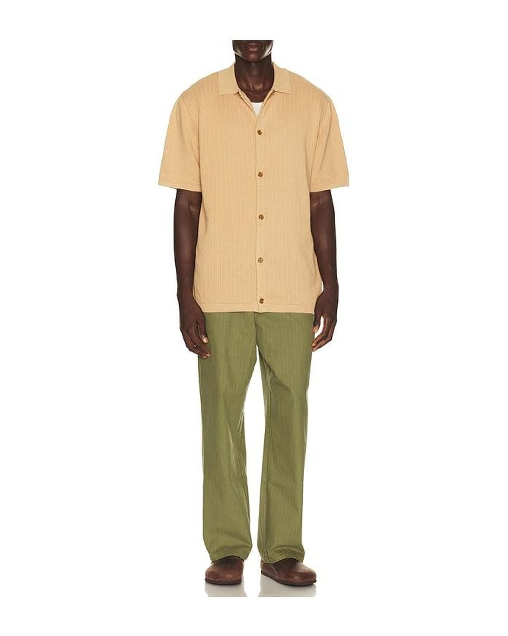 Rhythm Green Essential Herringbone Jam Pant for men