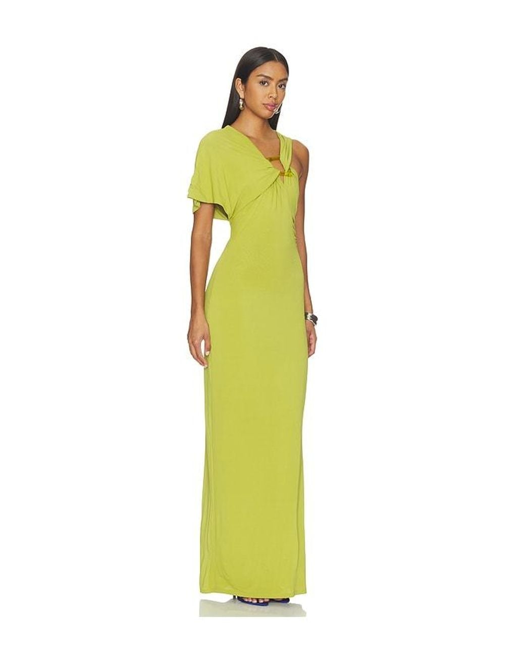 Misha Yellow Ona Asymmetrical Dress